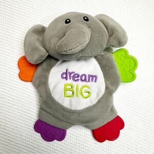 Cribmates Gray Elephant Dream Big Lovey Crinkle Teether Soother 8"